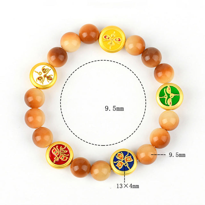 Buddha Stones Semi di Bodhi Cinque Direzioni Dei della Ricchezza Braccialetto della Saggezza