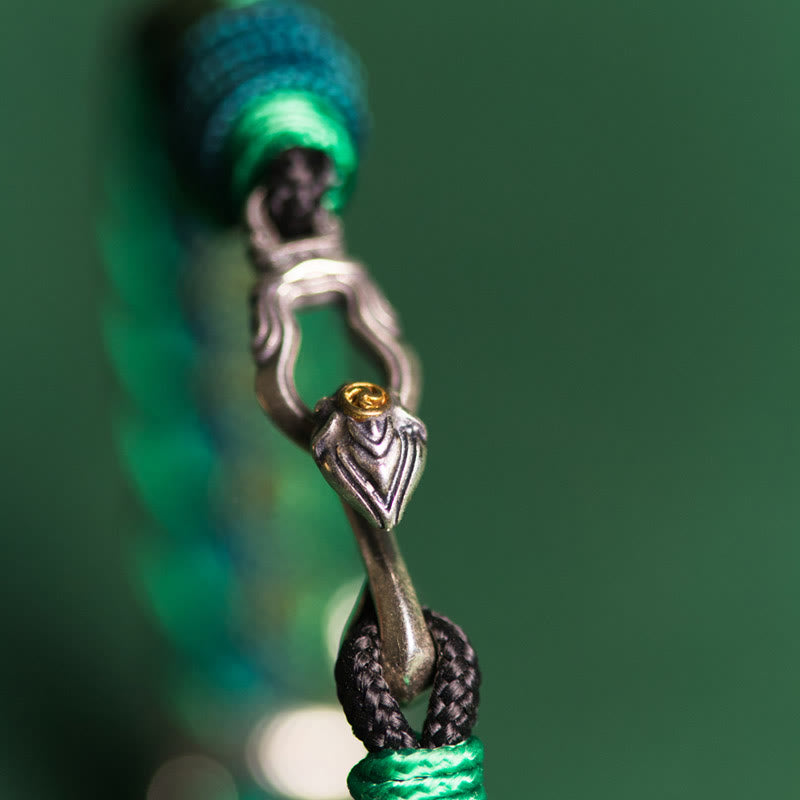 Braccialetto intrecciato con protezione in corda in argento sterling 999 Buddha Stones Year of the Snake - image 9