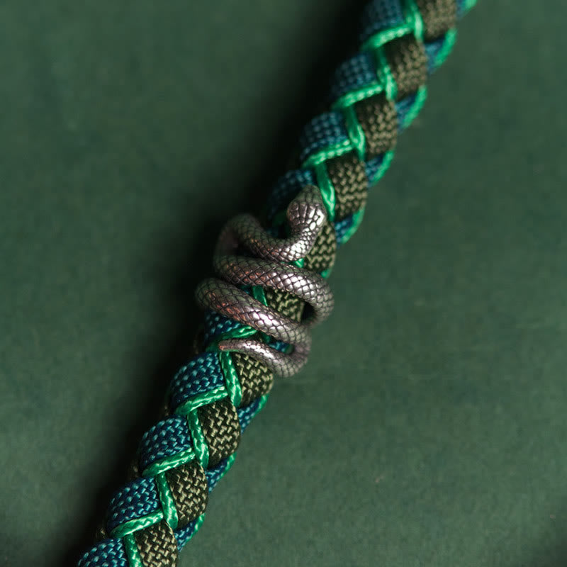 Braccialetto intrecciato con protezione in corda in argento sterling 999 Buddha Stones Year of the Snake - image 8