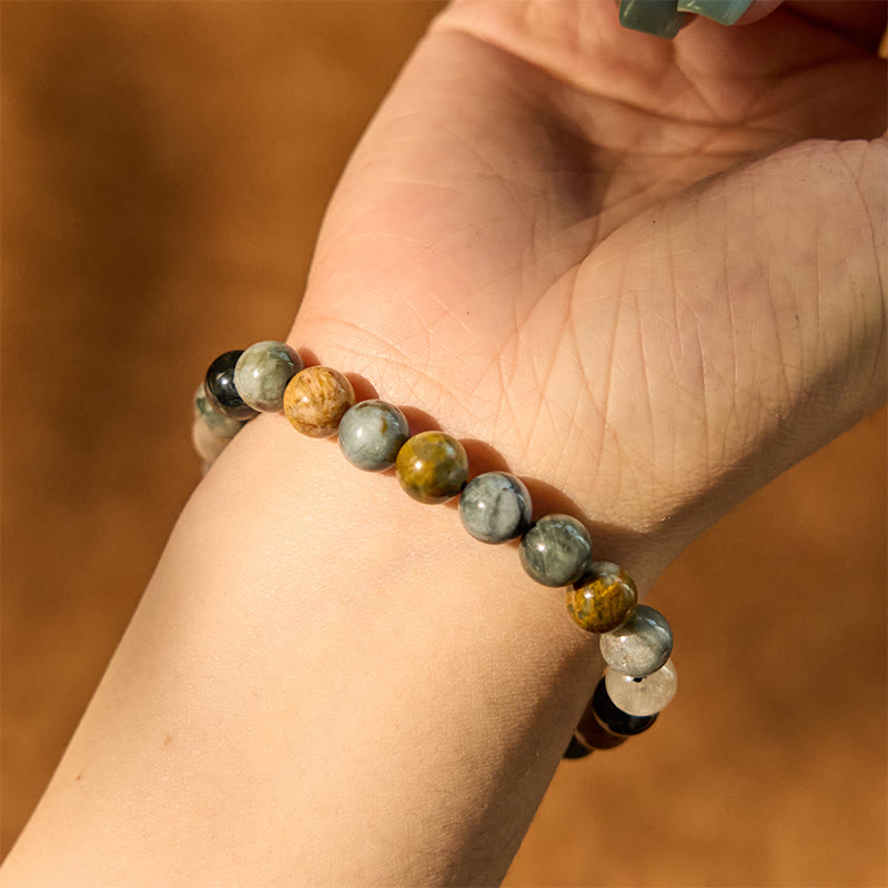 Braccialetto Buddha Stones Natural Eagle's Eye Stone Confidence Positive
