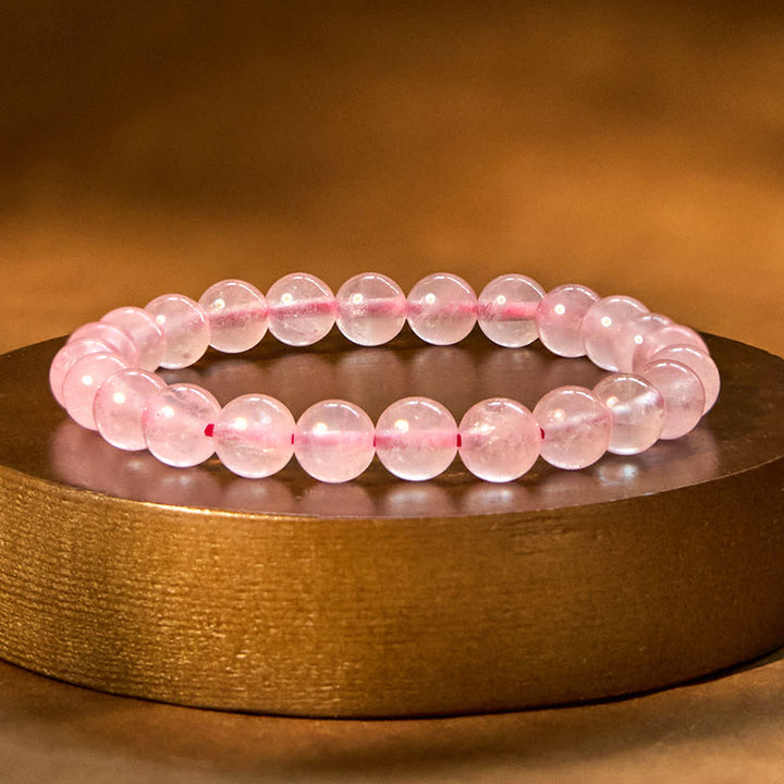 Braccialetto energetico curativo in quarzo rosa Buddha Stones