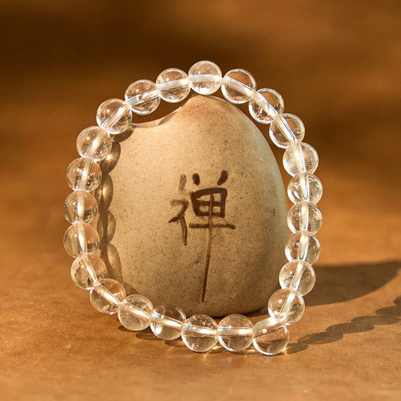 Braccialetto di meditazione Buddha Stones Natural White Crystal Clarity
