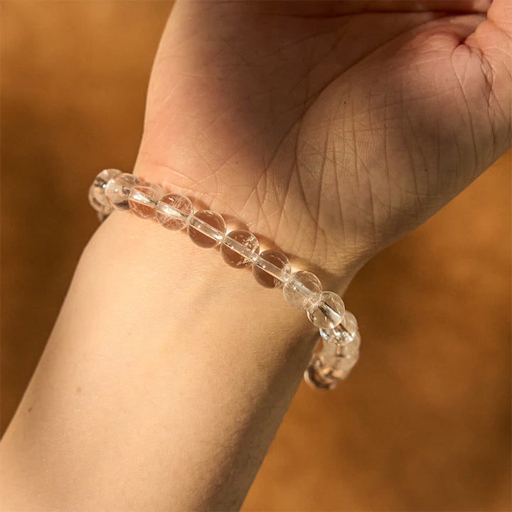 Braccialetto di meditazione Buddha Stones Natural White Crystal Clarity