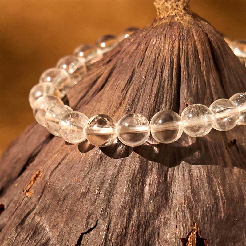 Braccialetto di meditazione Buddha Stones Natural White Crystal Clarity