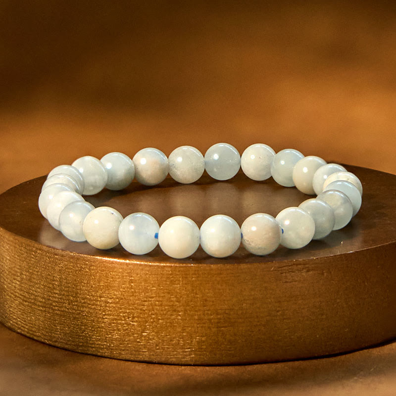Braccialetto di perline curative in acquamarina naturale Buddha Stones