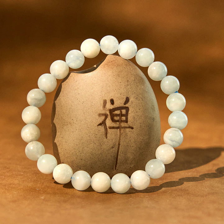 Braccialetto di perline curative in acquamarina naturale Buddha Stones