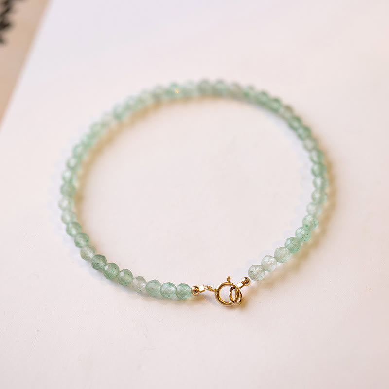 Braccialetto portafortuna con perline ultrasottili in avventurina verde piccola da 3 mm Buddha Stones