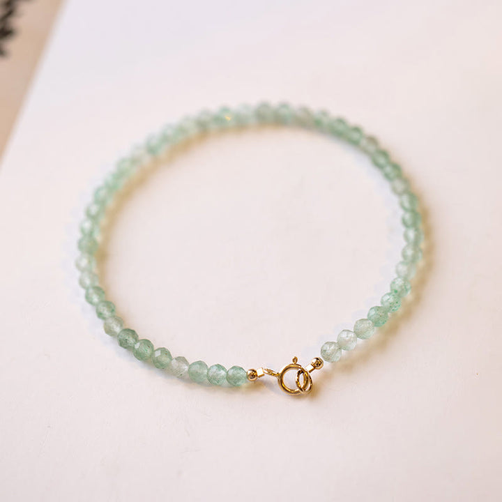Braccialetto portafortuna con perline ultrasottili in avventurina verde piccola da 3 mm Buddha Stones