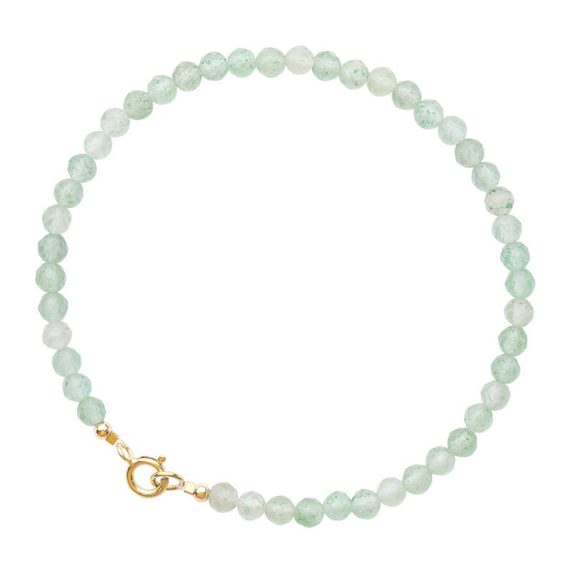 Braccialetto portafortuna con perline ultrasottili in avventurina verde piccola da 3 mm Buddha Stones