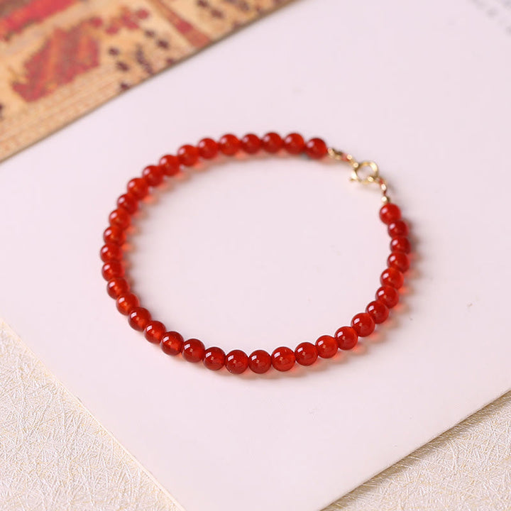 Braccialetto Buddha Stones Small Red Agate Ultra-sottile Calm Beads