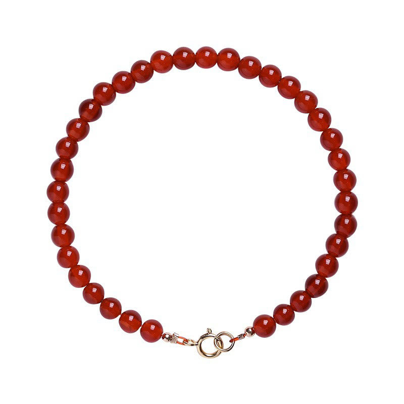 Braccialetto Buddha Stones Small Red Agate Ultra-sottile Calm Beads