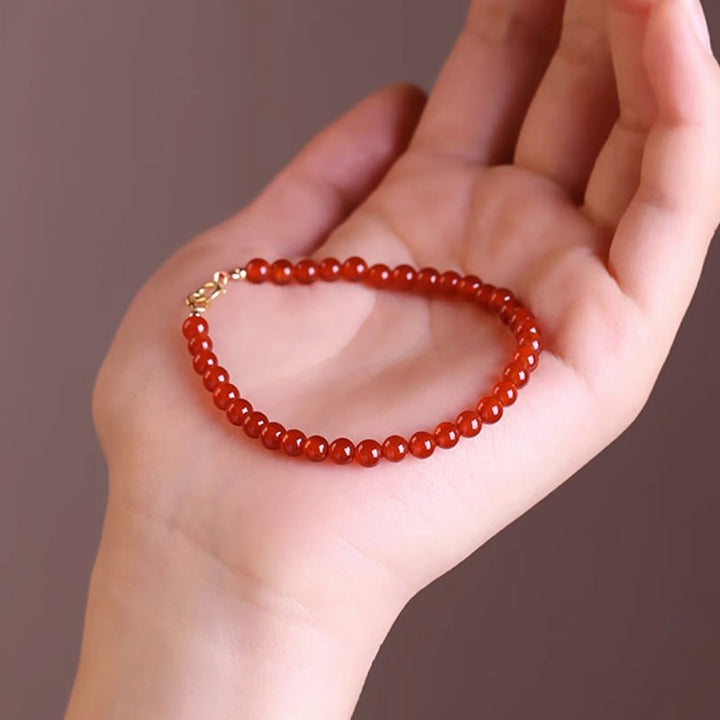 Braccialetto Buddha Stones Small Red Agate Ultra-sottile Calm Beads