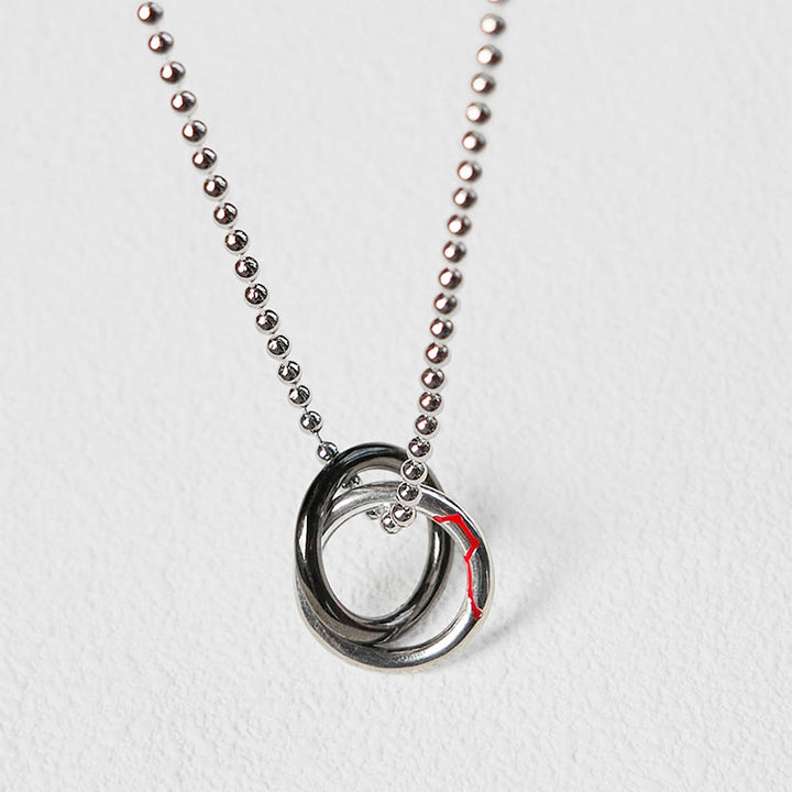 Collana con ciondolo portafortuna del Grande Carro con Buddha Stones in rame Qiankun Hoop