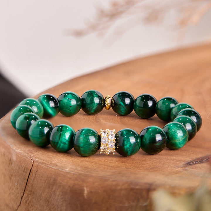 Braccialetto positivo Buddha Stones Green Tiger Eye