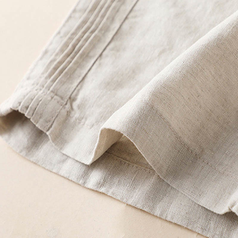 Pantaloni da donna a gamba larga in rayon con pieghe laterali e tasche, Buddha Stones Casual a tinta unita. - image 4
