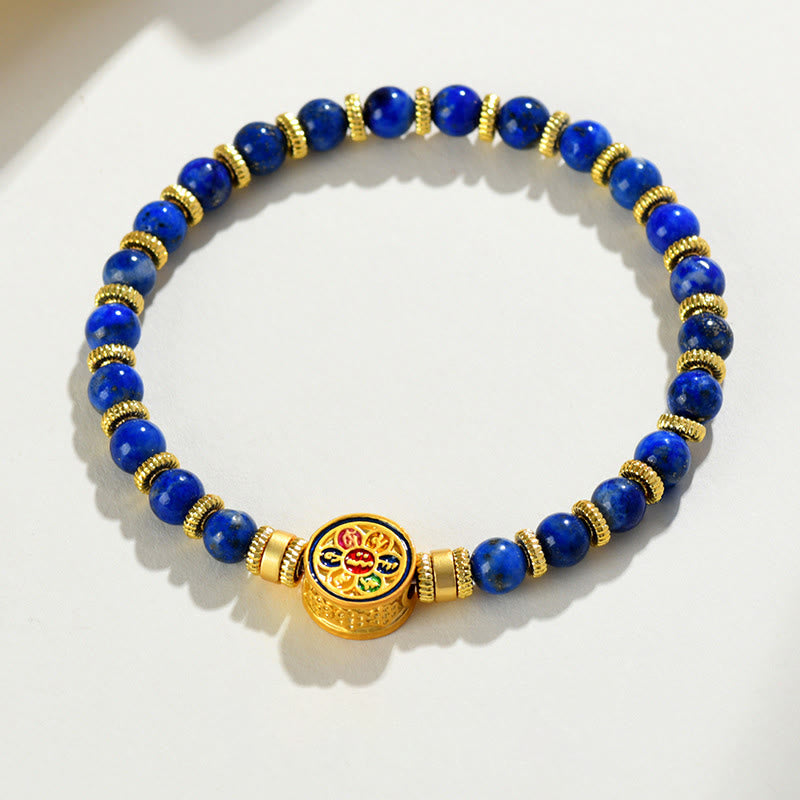Bracciale equilibrio Buddha Stones, lazurite naturale, lapislazzuli Om Mani Padme Hum - image 9