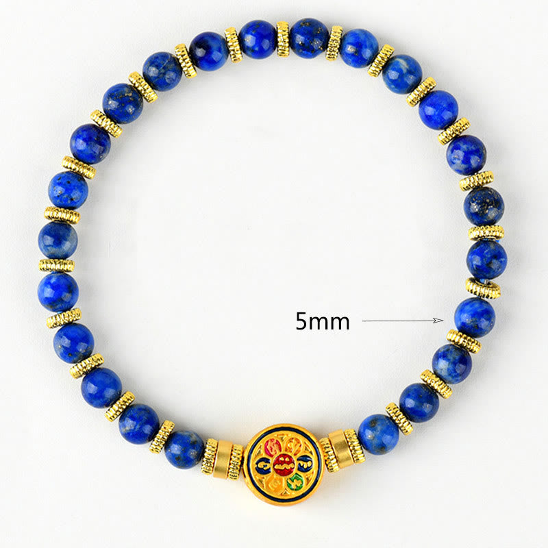 Bracciale equilibrio Buddha Stones, lazurite naturale, lapislazzuli Om Mani Padme Hum - image 7
