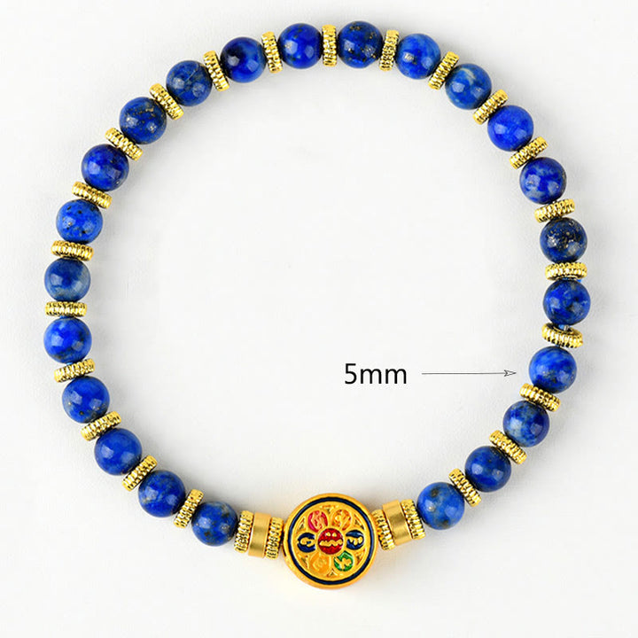 Bracciale equilibrio Buddha Stones, lazurite naturale, lapislazzuli Om Mani Padme Hum - image 7