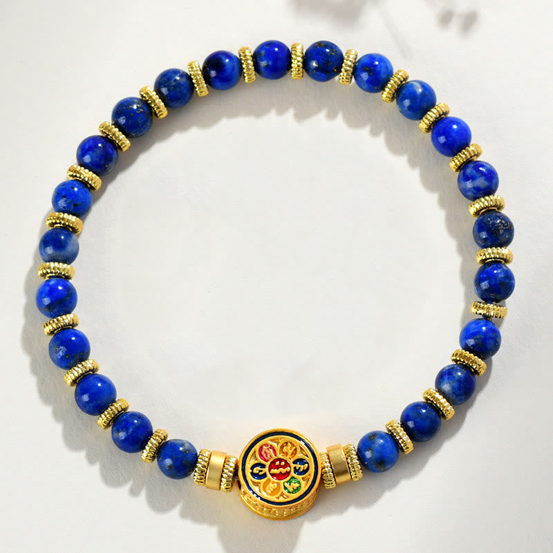 Bracciale equilibrio Buddha Stones, lazurite naturale, lapislazzuli Om Mani Padme Hum - image 2