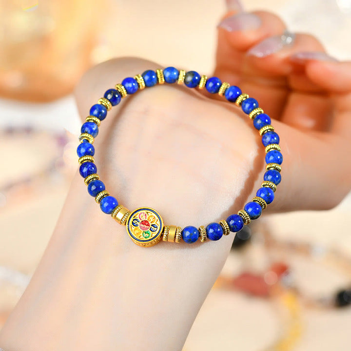 Bracciale equilibrio Buddha Stones, lazurite naturale, lapislazzuli Om Mani Padme Hum - image 4