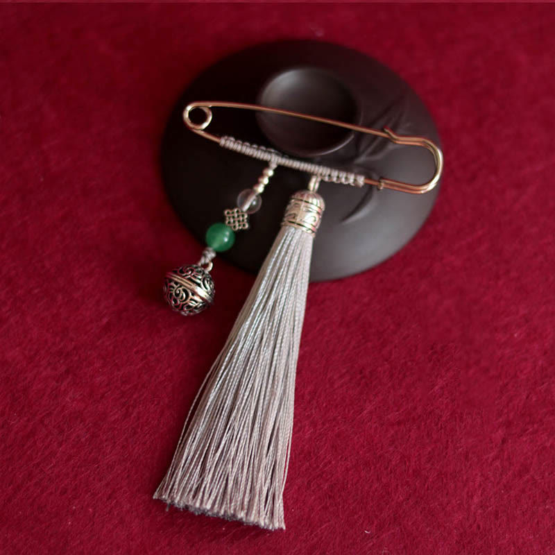Spilla con nappe a forma di campana retrò con Buddha Stones