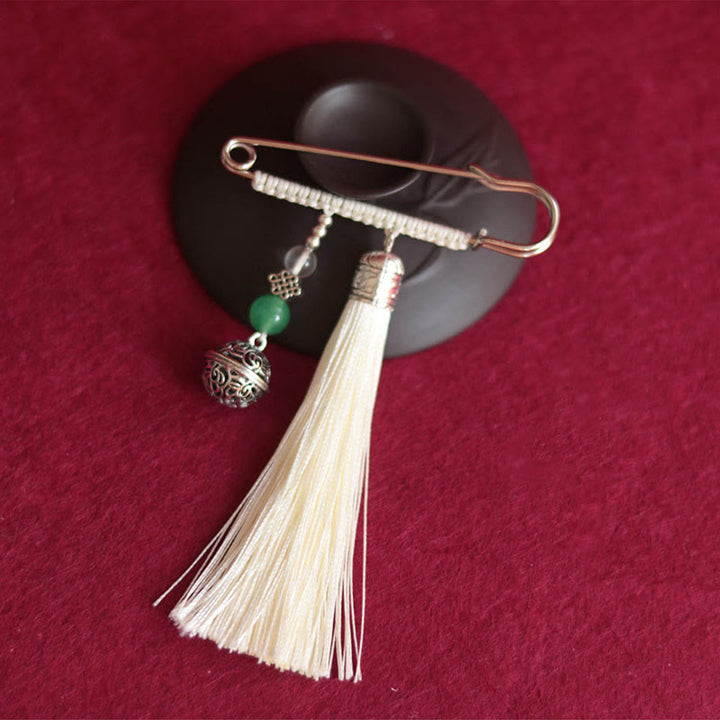 Spilla con nappe a forma di campana retrò con Buddha Stones