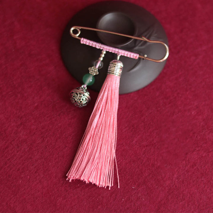Spilla con nappe a forma di campana retrò con Buddha Stones