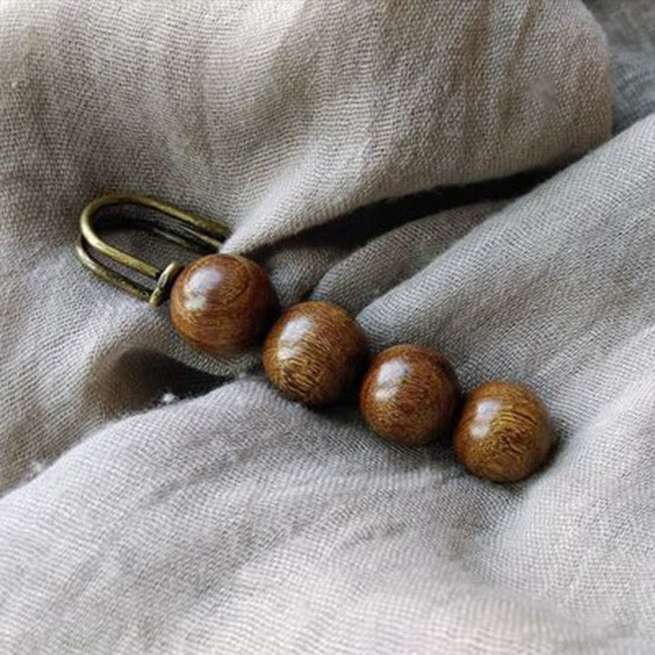 Buddha Stones Sandalo Vintage Agathis Alba Ebano Legno Peltogyne Perline Spilla Guarigione