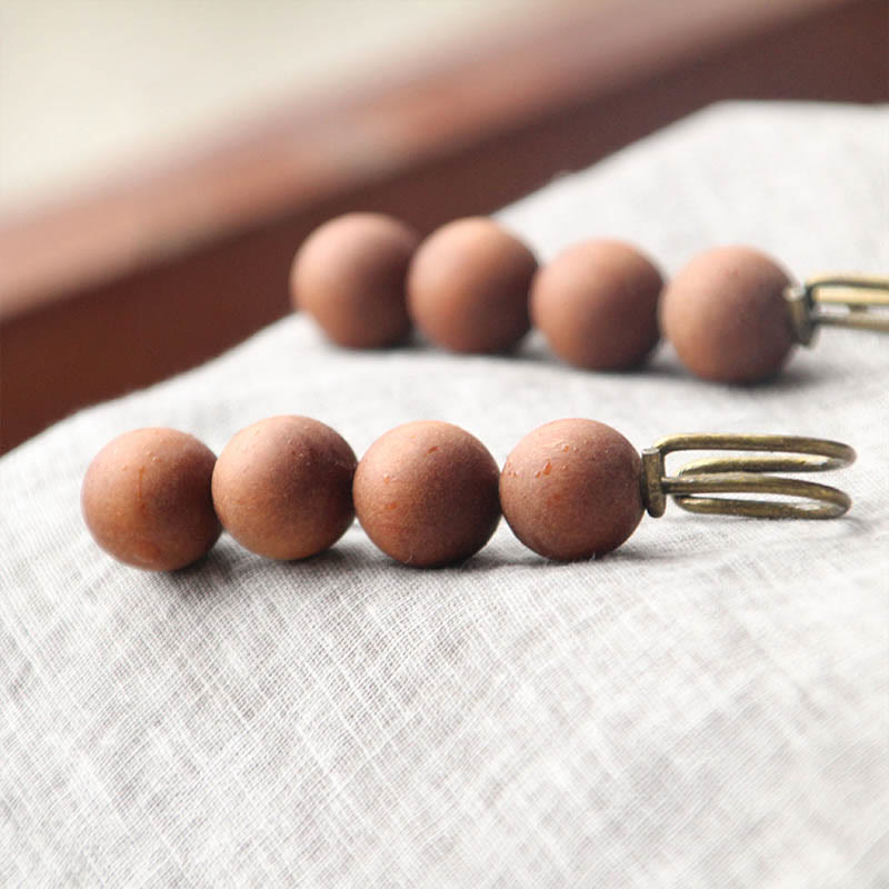 Buddha Stones Sandalo Vintage Agathis Alba Ebano Legno Peltogyne Perline Spilla Guarigione