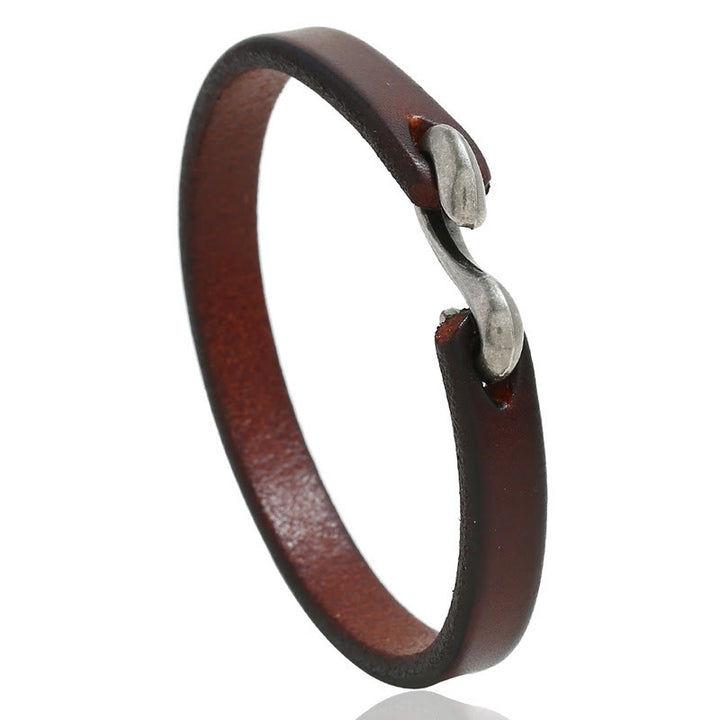 Bracciale Buddha Stones Vintage in pelle con fibbia semplice e resistente