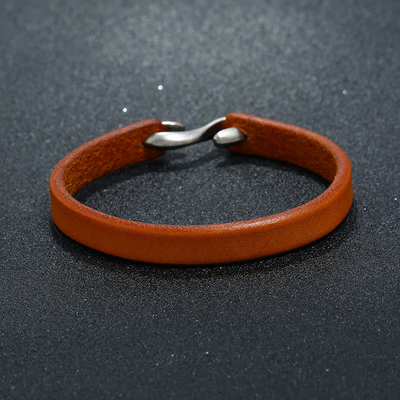 Bracciale Buddha Stones Vintage in pelle con fibbia semplice e resistente