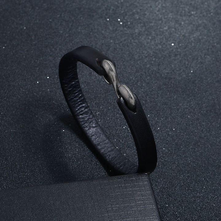 Bracciale Buddha Stones Vintage in pelle con fibbia semplice e resistente