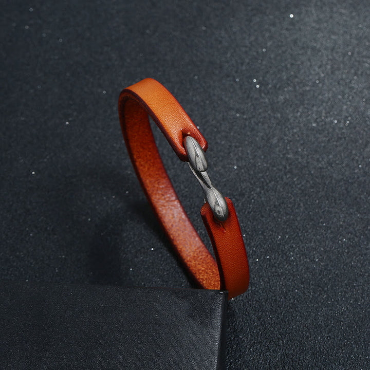 Bracciale Buddha Stones Vintage in pelle con fibbia semplice e resistente