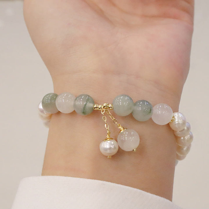 Braccialetto di sincerità di guarigione di perle naturali Buddha Stones Jade