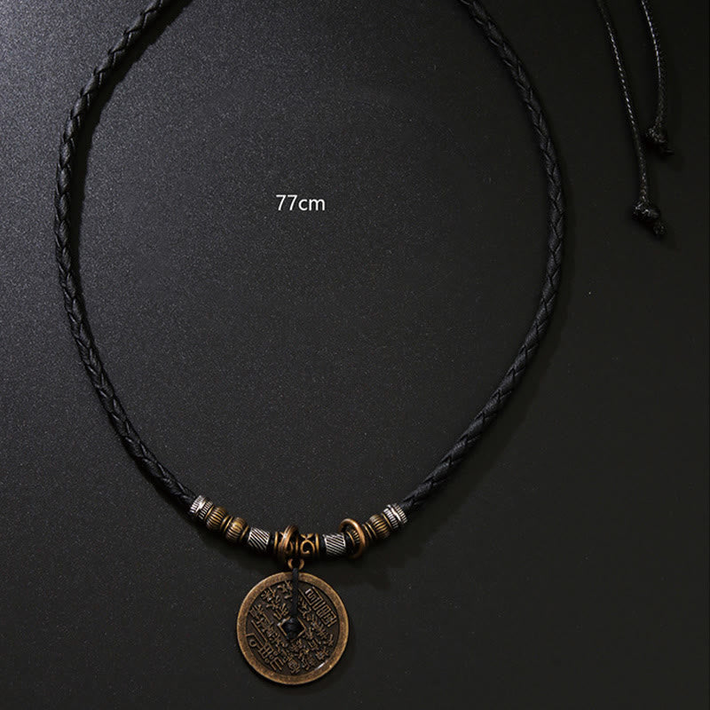 Buddha Stones Montagna Fantasmi Spendere Soldi Bagua Lega Rame Moneta Armonia Collana Pendente