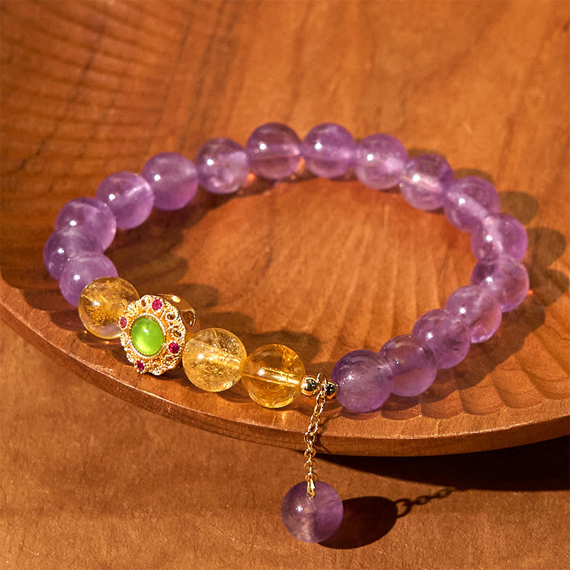 Braccialetto di meditazione Buddha Stones Natural Ametista