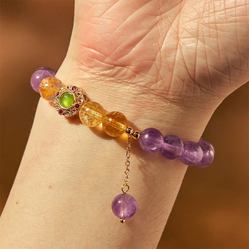 Braccialetto di meditazione Buddha Stones Natural Ametista