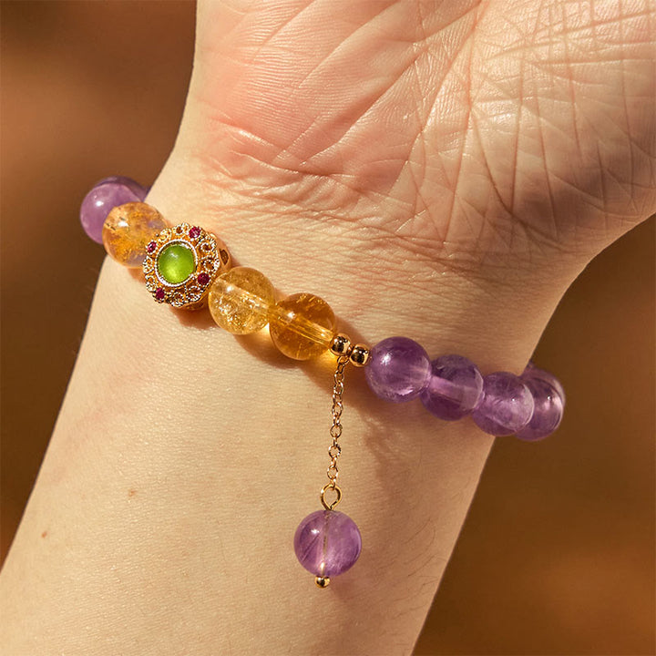 Braccialetto di meditazione Buddha Stones Natural Ametista
