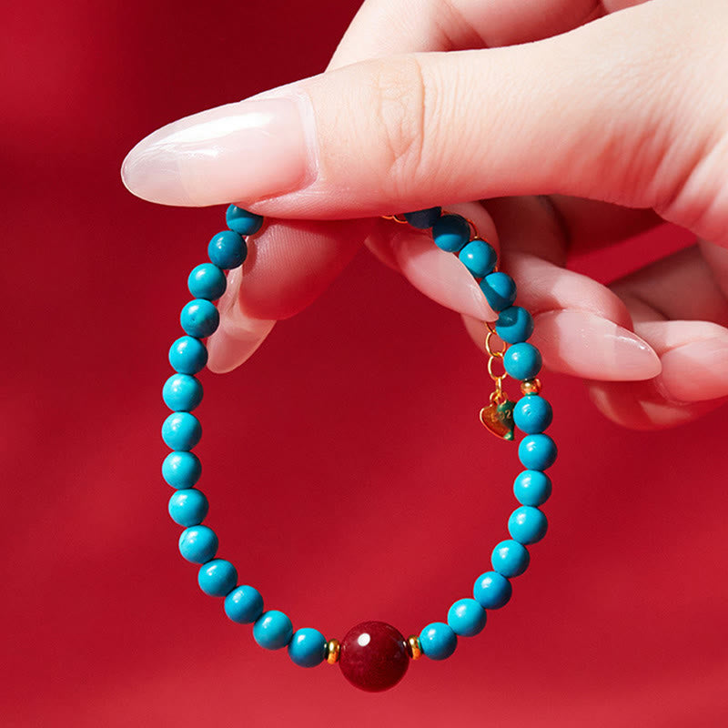 Bracciale di purificazione in argento sterling 925 con Buddha Stones e cinabro turchese - image 9