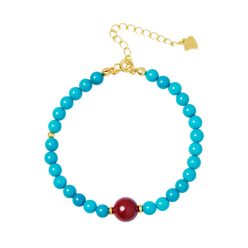 Bracciale di purificazione in argento sterling 925 con Buddha Stones e cinabro turchese - image 11