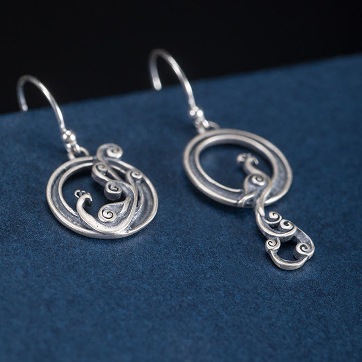 Buddha Stones 925 Sterling Silver Round Asimmetry Peacock Fortune - image 5