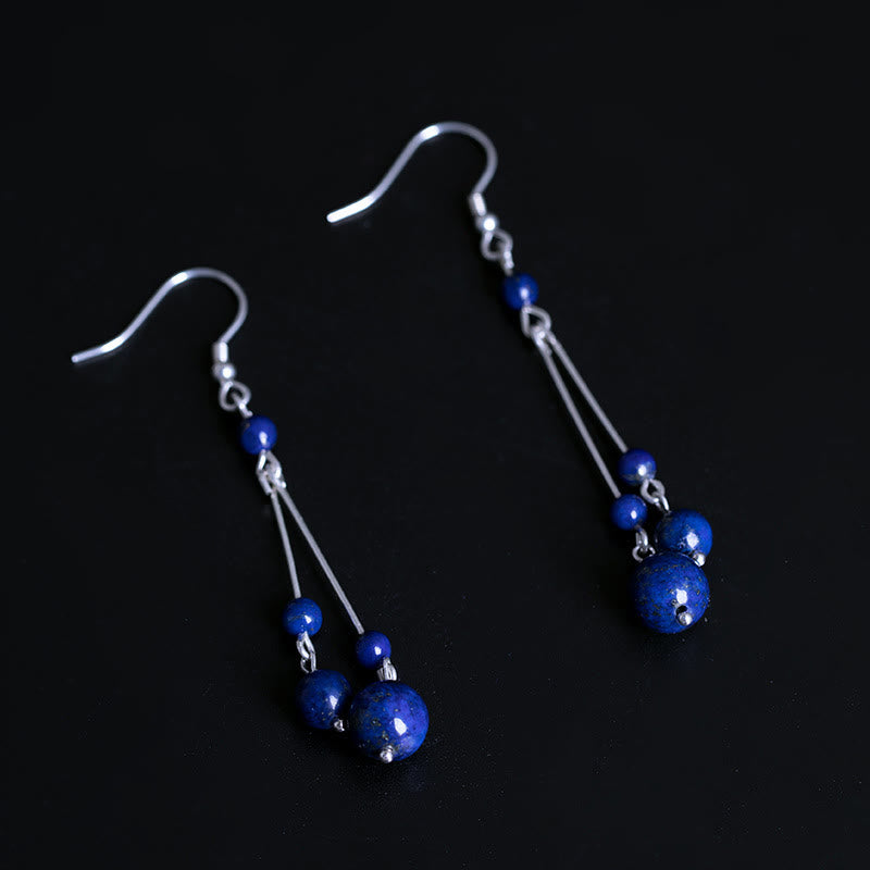 Orecchini pendenti Serenity in argento sterling 925 con perle di lapislazzuli Buddha Stones - image 4