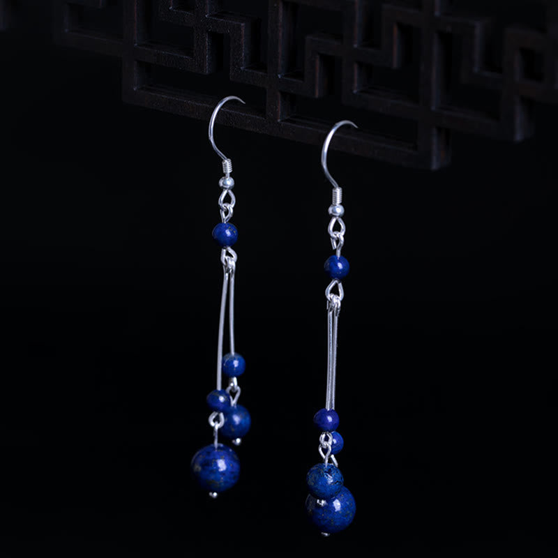 Orecchini pendenti Serenity in argento sterling 925 con perle di lapislazzuli Buddha Stones - image 3
