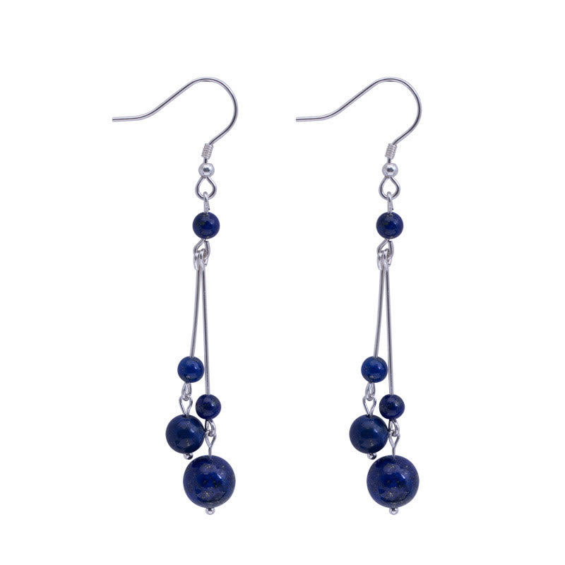 Orecchini pendenti Serenity in argento sterling 925 con perle di lapislazzuli Buddha Stones - image 8
