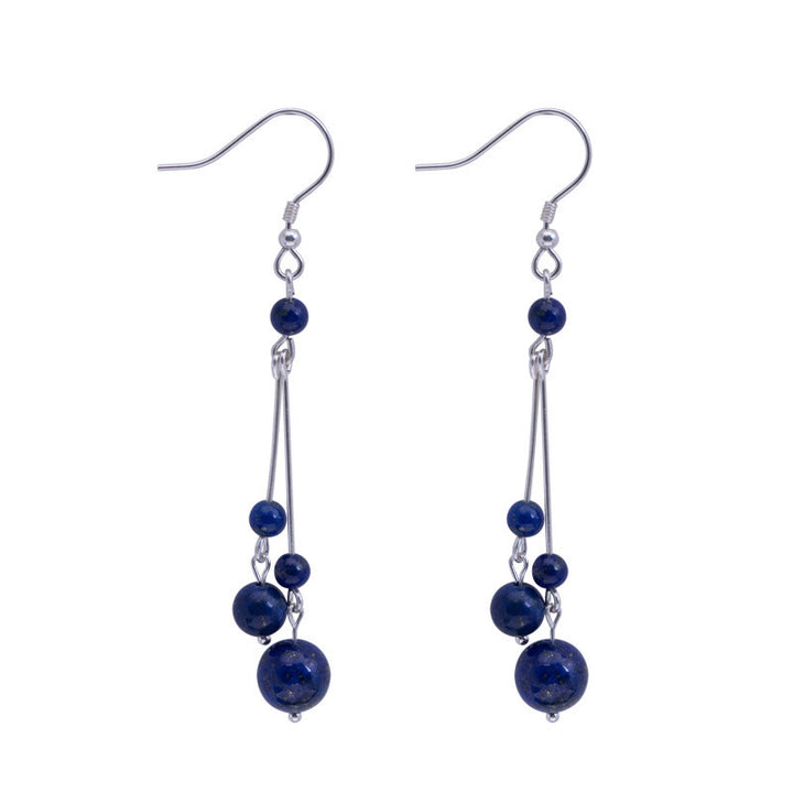 Orecchini pendenti Serenity in argento sterling 925 con perle di lapislazzuli Buddha Stones - image 8