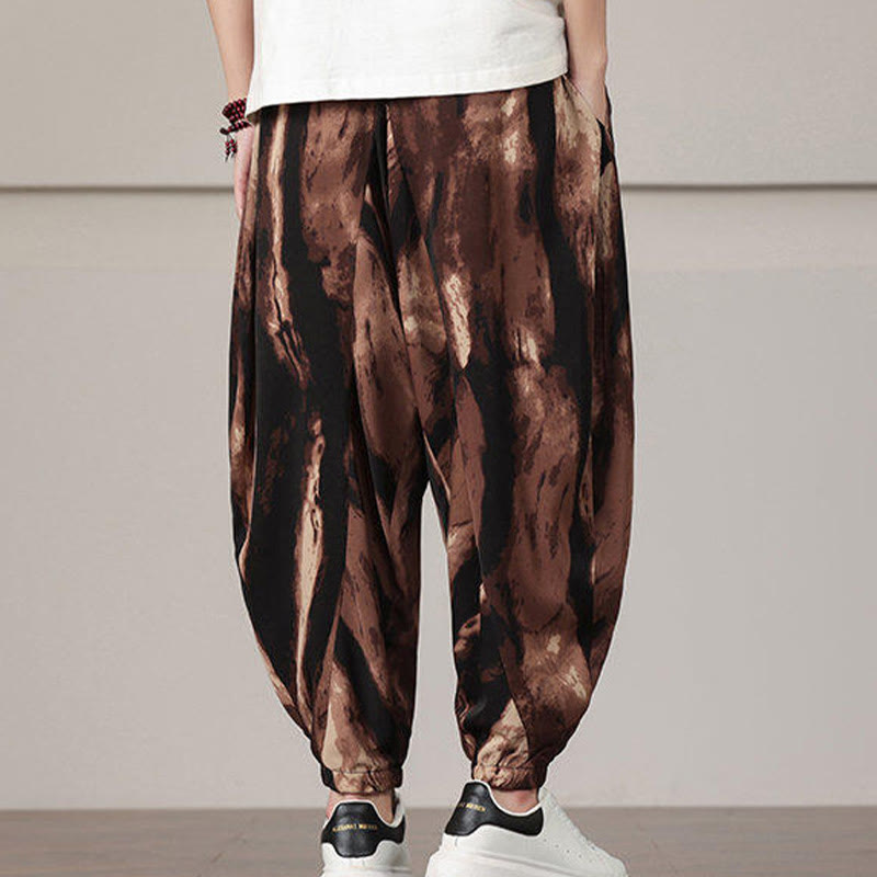 Pantaloni harem da uomo con coulisse e tasche con motivo a strisce Buddha Stones - image 11