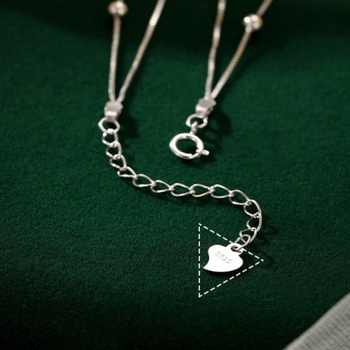 Buddha Stones 925 Sterling Silver Ginkgo Leaf Doppio Strato di Protezione Cavigliera - image 7