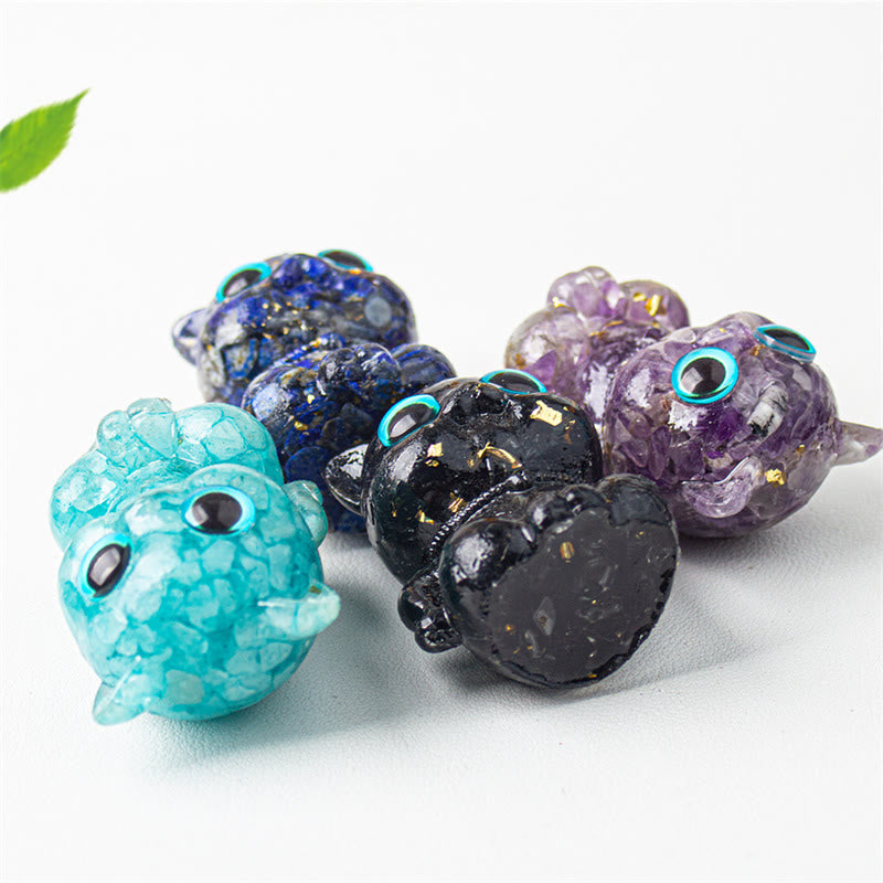 Buddha Stones Gatto carino Lazurite Lapislazzuli Ametista Ossidiana nera Acquamarina Cristallo Resina Decorazione positiva per la casa - image 14