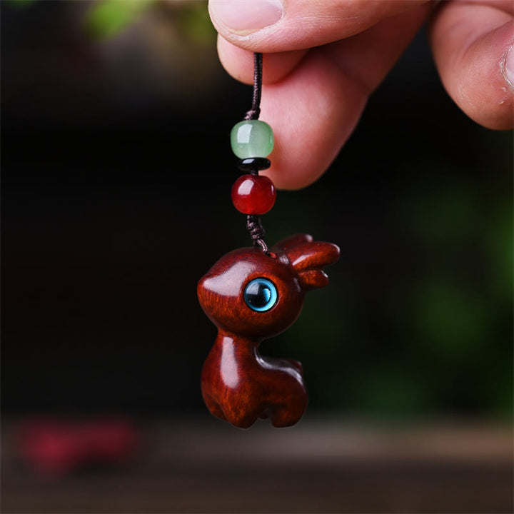 Buddha Stones Piccola foglia Sandalo rosso Legno di ebano Sandalo Sandalo verde Mini gatto fortunato Cervo Telefono lenitivo Decorazione appesa - Sandalo rosso a foglia piccola - image 24