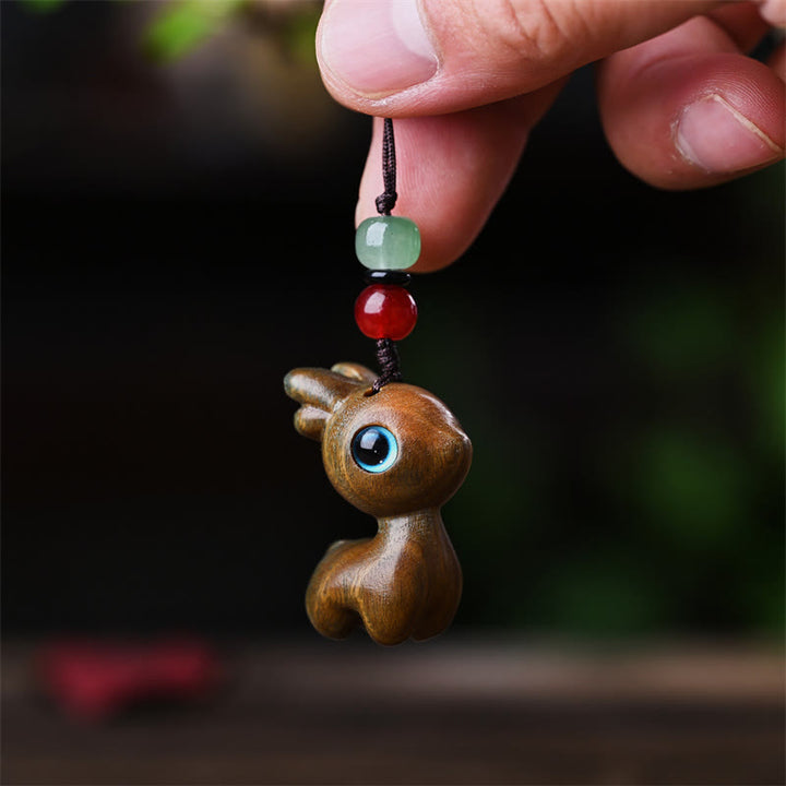 Buddha Stones Piccola foglia Sandalo rosso Legno di ebano Sandalo Sandalo verde Mini gatto fortunato Cervo Telefono lenitivo Decorazione appesa - image 27